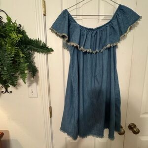 Off-Shoulder Denim Dress